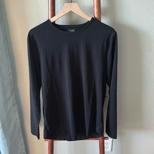 Mens Cuts Curve Hem LS Black size L